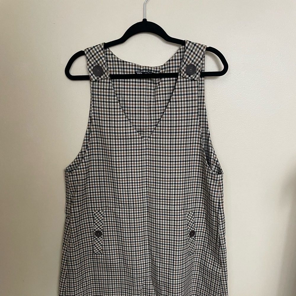 Zara Plaid Jumper Dress - Picture 2 of 5